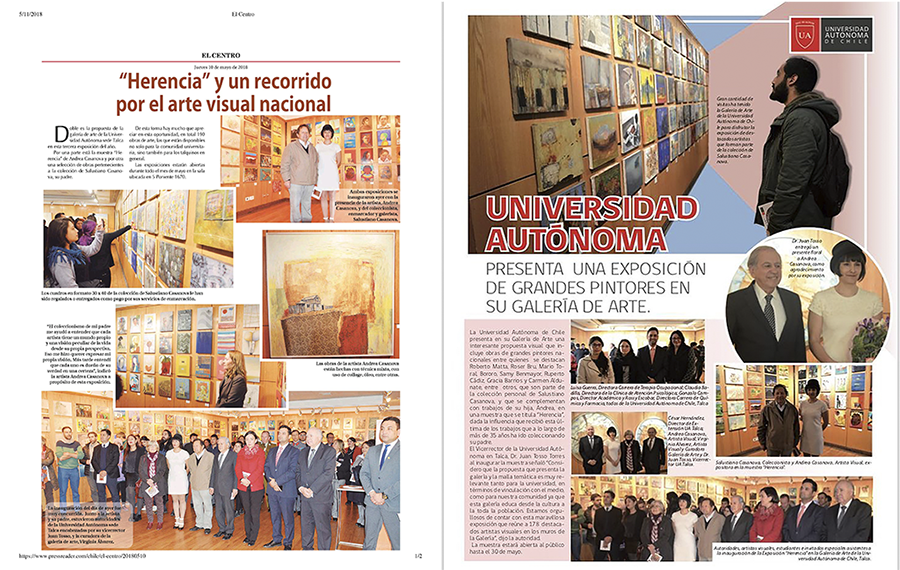 Exposición Herencia 2018 Salustiano Casanova y Andrea Casanova