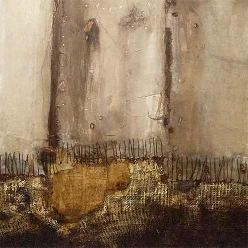 Obra de arte contemporáneo de Andrea Casanova de la serie "La ruina", inspirada en las demoliciones del casco histórico de Santiago de Chile y la crítica al modelo inmobiliario.
